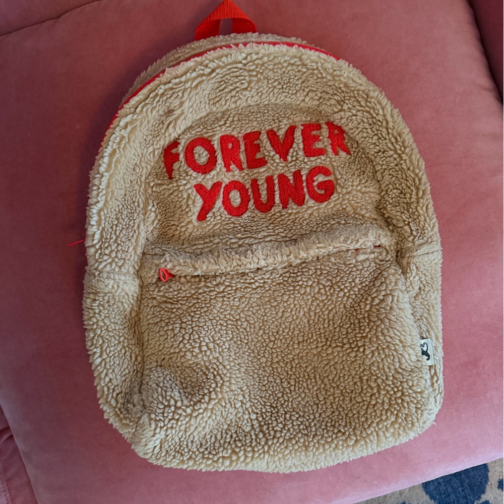 Mini Rodini kids Forever Young Beige Sherpa Backpack